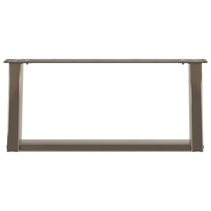 Natural Steel U-Shaped Coffee Table Legs, 2pcs, 60x30-31 cm