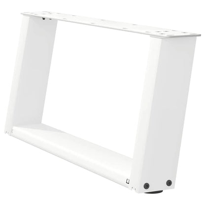 White U-Shaped Steel Coffee Table Legs - 2 pcs, 70x30-31 cm