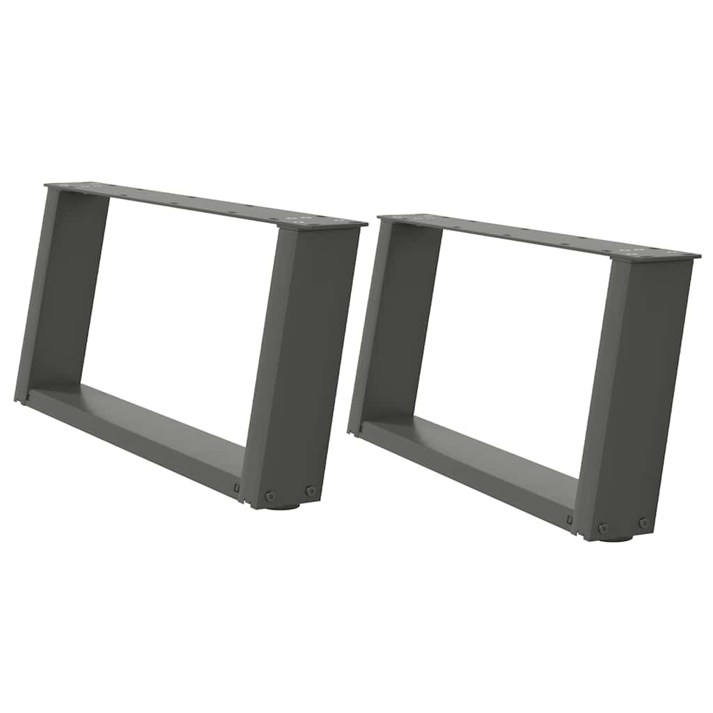 Anthracite U-Shaped Steel Coffee Table Legs 2pcs, 70x30-31 cm