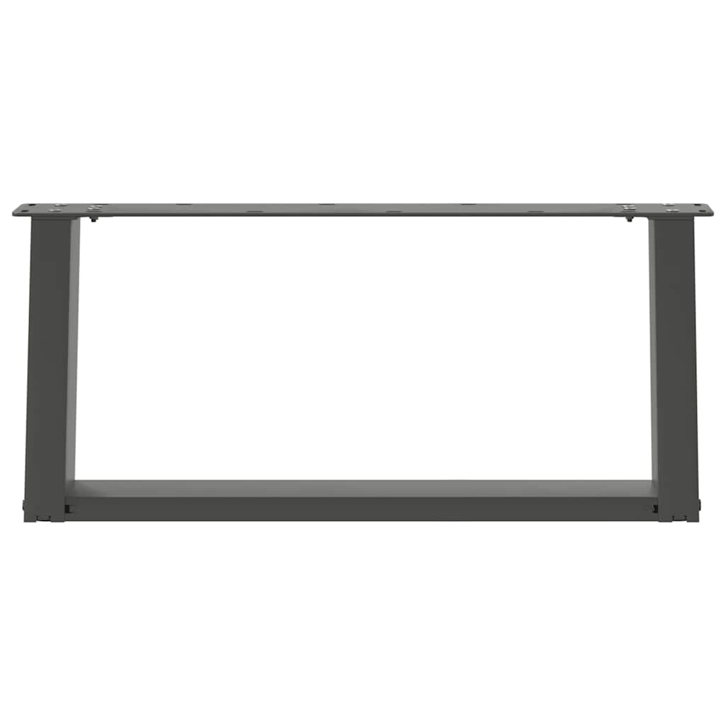 Anthracite U-Shaped Steel Coffee Table Legs 2pcs, 70x30-31 cm