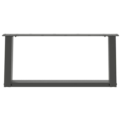 Anthracite U-Shaped Steel Coffee Table Legs 2pcs, 70x30-31 cm
