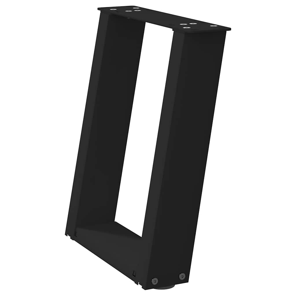 Black Steel U-Shaped Coffee Table Legs 2pcs, 28x(42-43)cm