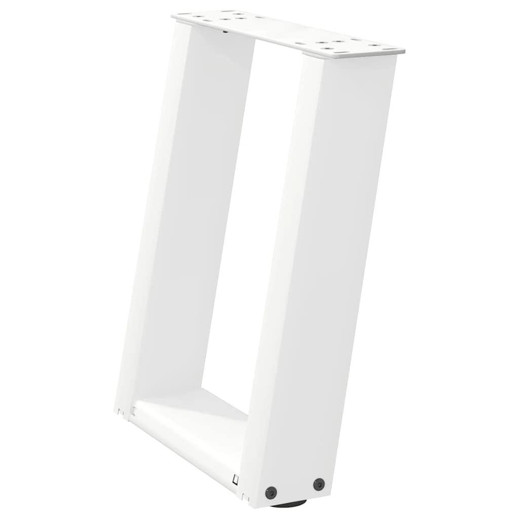 White U-Shaped Steel Coffee Table Legs, 2 Pcs, 28x(42-43) cm