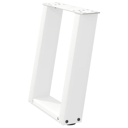 White U-Shaped Steel Coffee Table Legs, 2 Pcs, 28x(42-43) cm