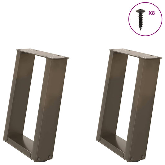 Natural Steel U-Shaped Coffee Table Legs, 2pcs, 28x42-43cm