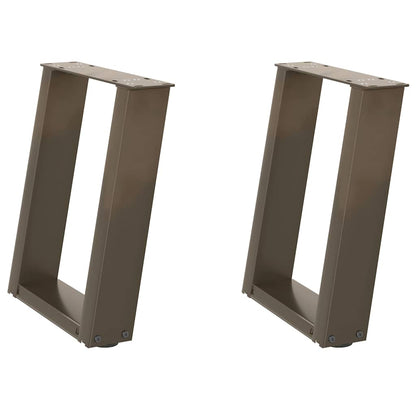 Natural Steel U-Shaped Coffee Table Legs, 2pcs, 28x42-43cm