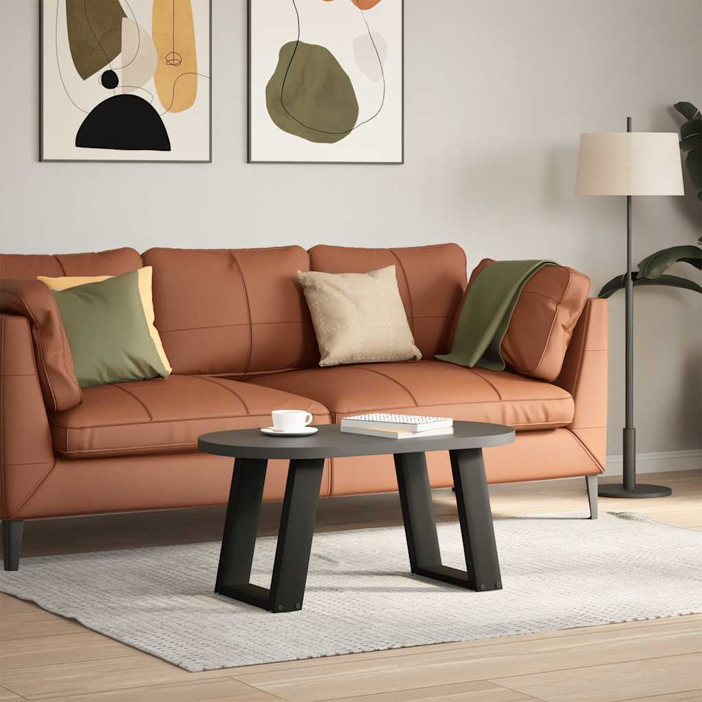 Black Steel U-Shaped Coffee Table Legs, 2 Pcs (38x42-43 cm)
