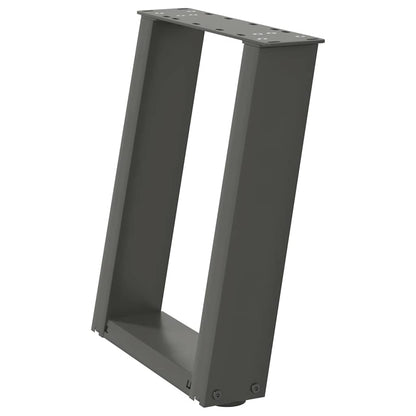 Anthracite Steel U-Shaped Coffee Table Legs 2pcs Adjustable 38x(42-43)cm