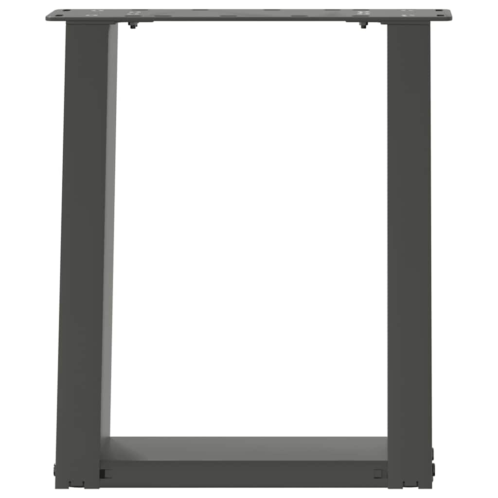 Anthracite Steel U-Shaped Coffee Table Legs 2pcs Adjustable 38x(42-43)cm