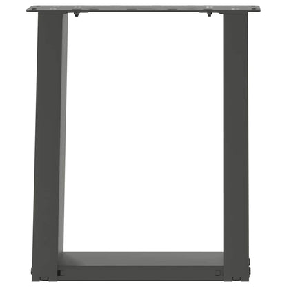 Anthracite Steel U-Shaped Coffee Table Legs 2pcs Adjustable 38x(42-43)cm