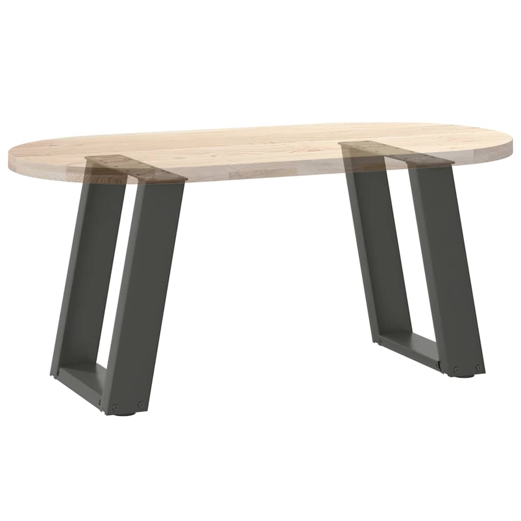 Anthracite Steel U-Shaped Coffee Table Legs 2pcs Adjustable 38x(42-43)cm