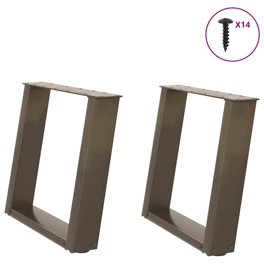Natural Steel U-Shaped Coffee Table Legs 2pcs, 50x43cm Adjustable
