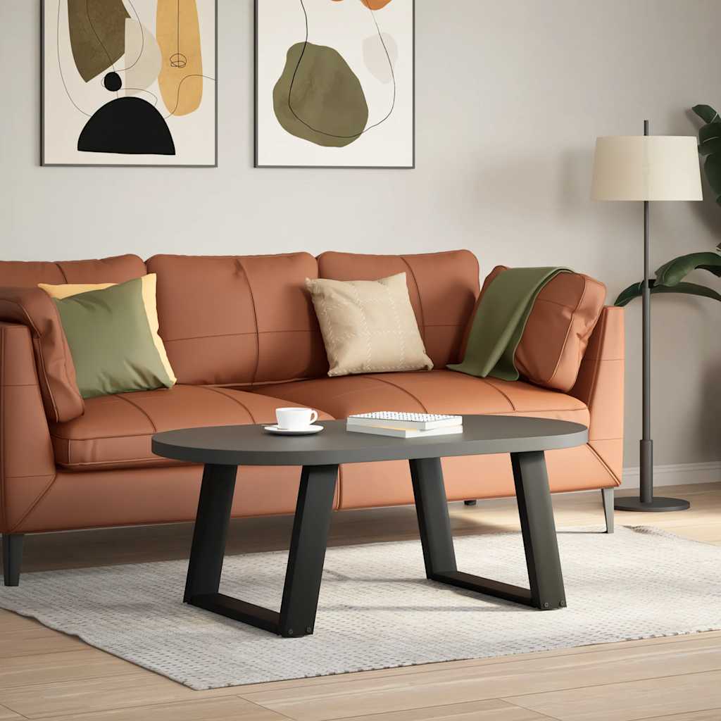 Black Steel U-Shaped Coffee Table Legs - Set of 2, 60x(42-43) cm