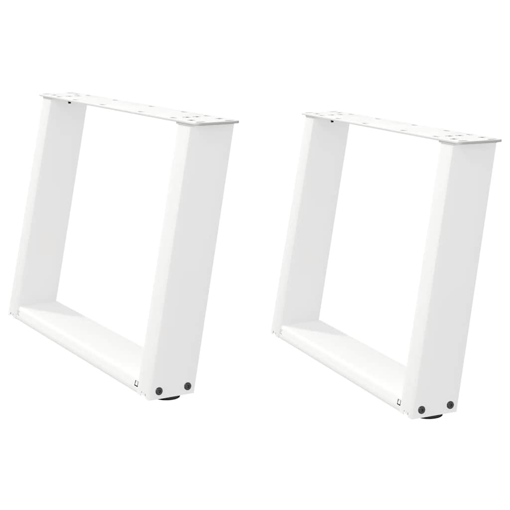 U-Shaped Steel Coffee Table Legs, White, 2 Pcs, 60x(42-43) cm