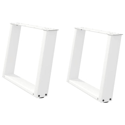 U-Shaped Steel Coffee Table Legs, White, 2 Pcs, 60x(42-43) cm