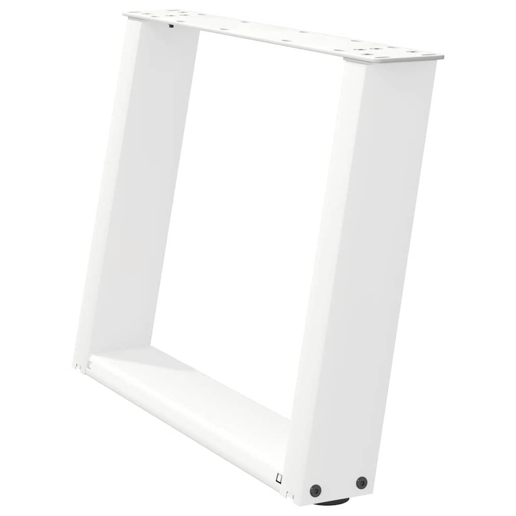 U-Shaped Steel Coffee Table Legs, White, 2 Pcs, 60x(42-43) cm