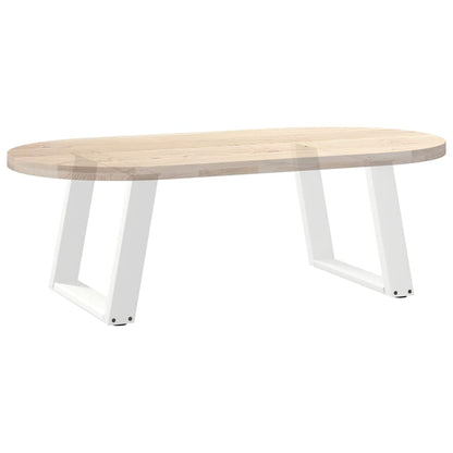 U-Shaped Steel Coffee Table Legs, White, 2 Pcs, 60x(42-43) cm