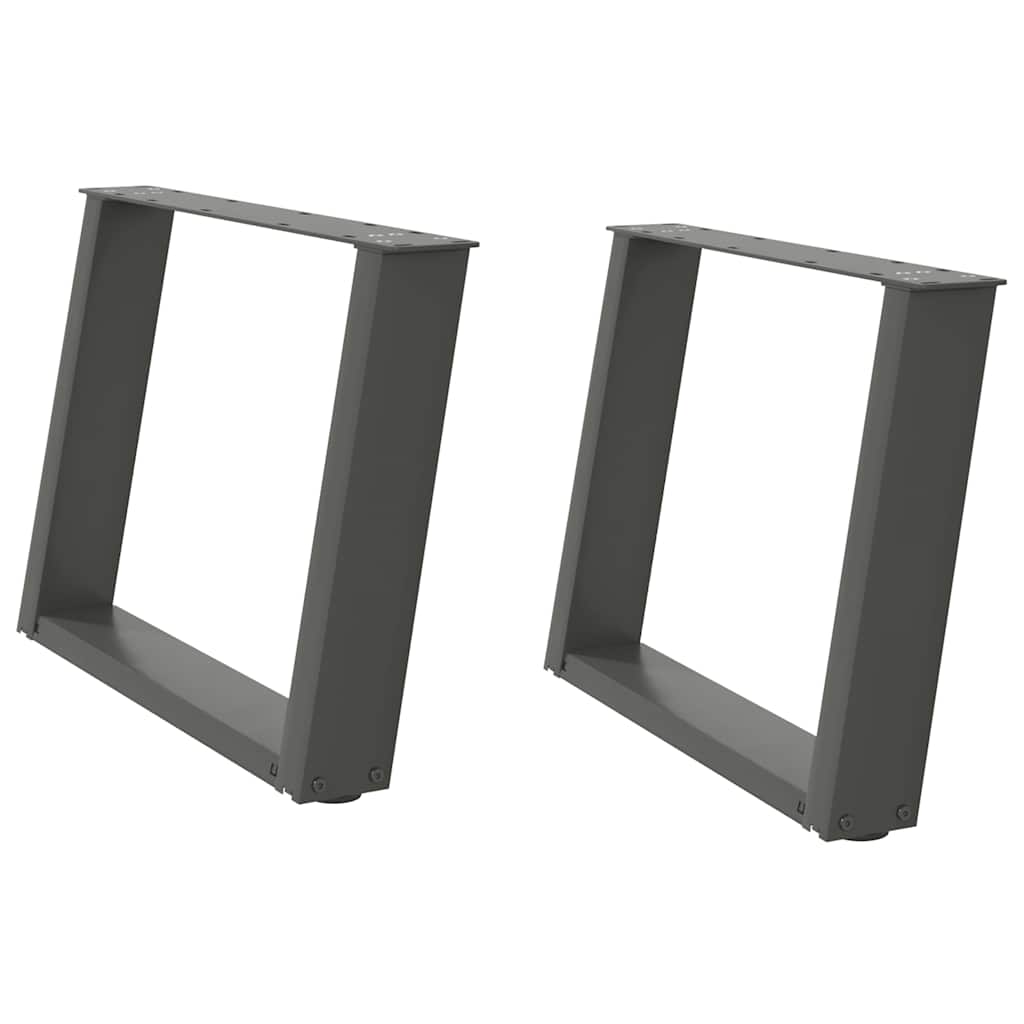 U-Shaped Steel Coffee Table Legs, Anthracite, 60x(42-43) cm, Set of 2