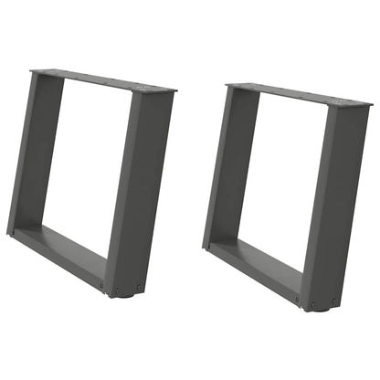 U-Shaped Steel Coffee Table Legs, Anthracite, 60x(42-43) cm, Set of 2