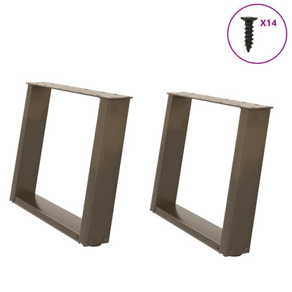 Natural Steel U-Shaped Coffee Table Legs, 2 pcs, 60x(42-43) cm