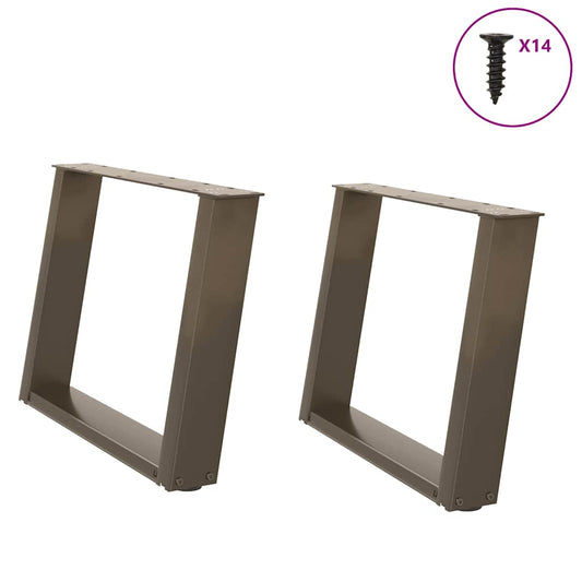 Natural Steel U-Shaped Coffee Table Legs, 2 pcs, 60x(42-43) cm