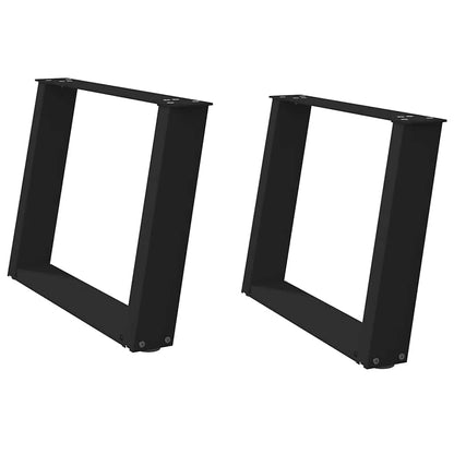 Black Steel U-Shaped Coffee Table Legs, 2pcs, 70x(42-43) cm