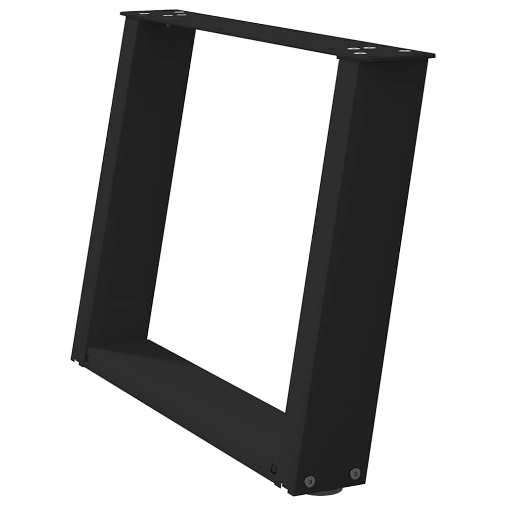 Black Steel U-Shaped Coffee Table Legs, 2pcs, 70x(42-43) cm