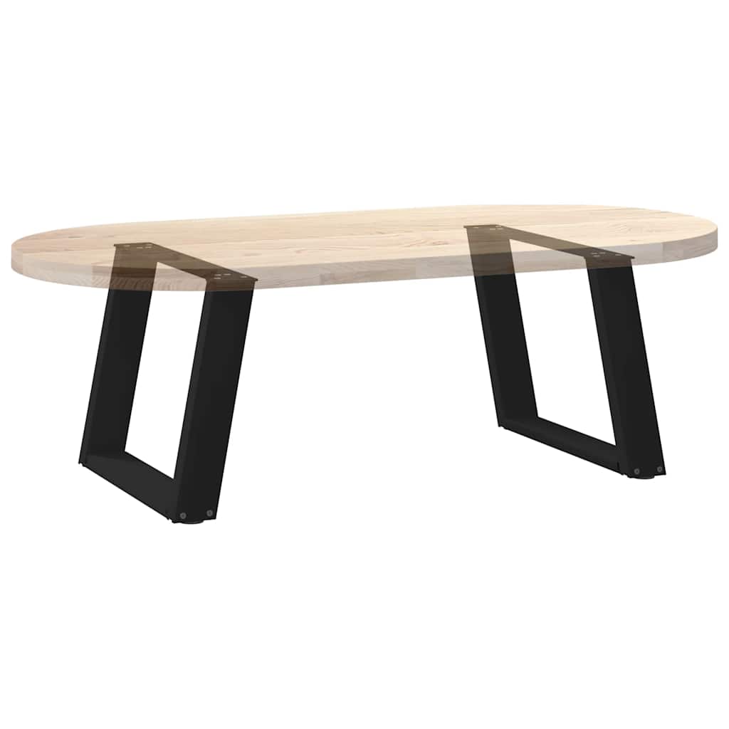 Black Steel U-Shaped Coffee Table Legs, 2pcs, 70x(42-43) cm
