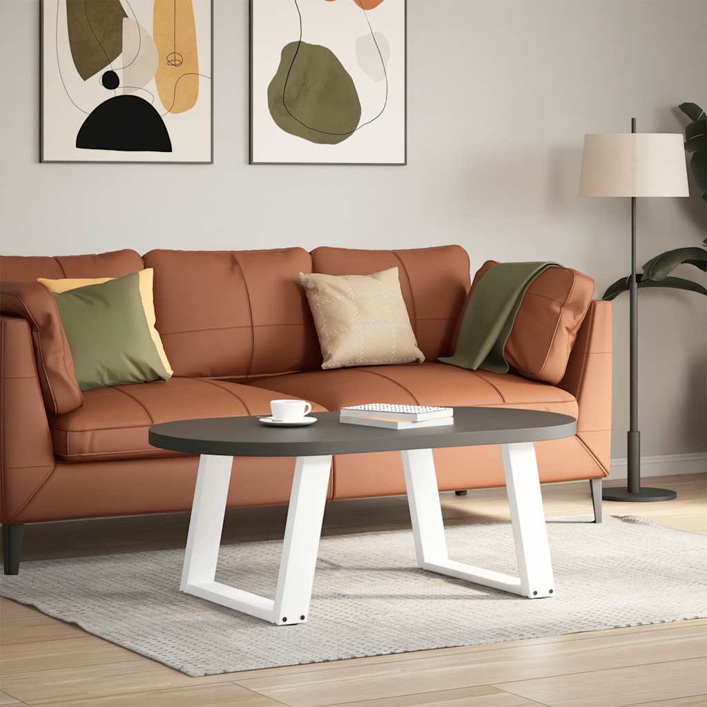 White U-Shaped Steel Coffee Table Legs (2 pcs) 70x(42-43) cm