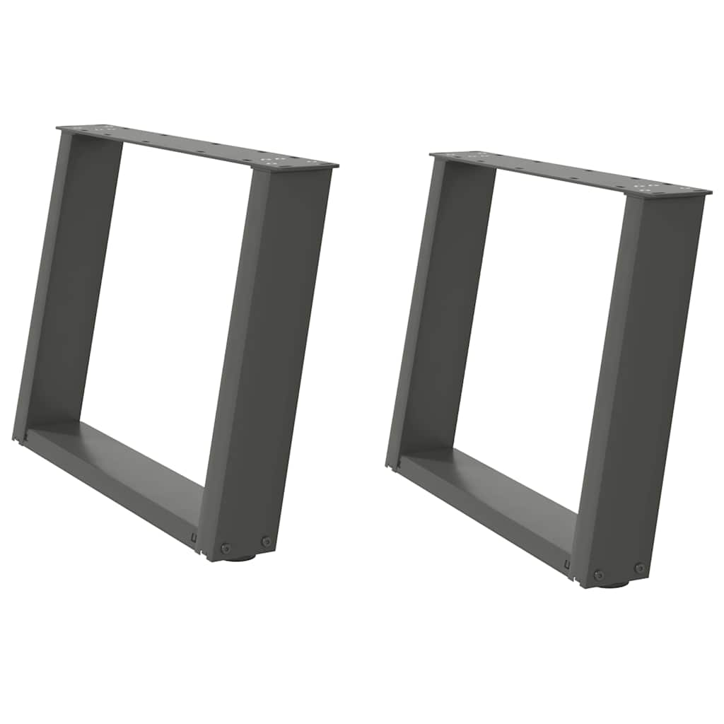 Anthracite Steel U-Shaped Coffee Table Legs 70x(42-43) cm, 2 Pcs