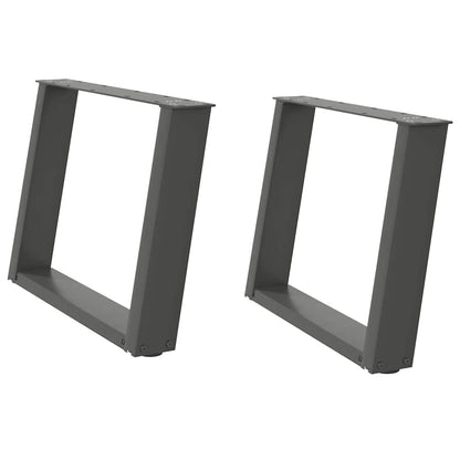 Anthracite Steel U-Shaped Coffee Table Legs 70x(42-43) cm, 2 Pcs