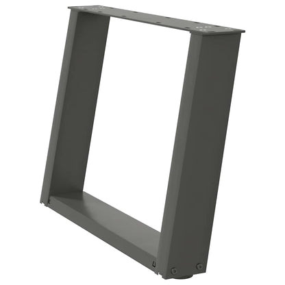 Anthracite Steel U-Shaped Coffee Table Legs 70x(42-43) cm, 2 Pcs