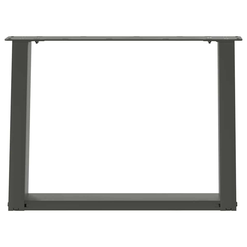 Anthracite Steel U-Shaped Coffee Table Legs 70x(42-43) cm, 2 Pcs