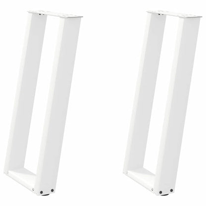 White Steel U-Shaped Console Table Legs, 28x(72-73) cm, 2 Pcs
