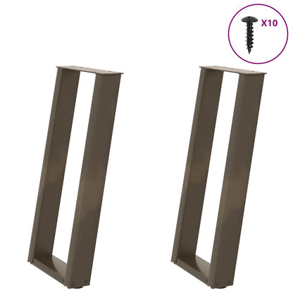 Natural Steel U-Shaped Console Table Legs, 2 Pcs, 28x(72-73) cm