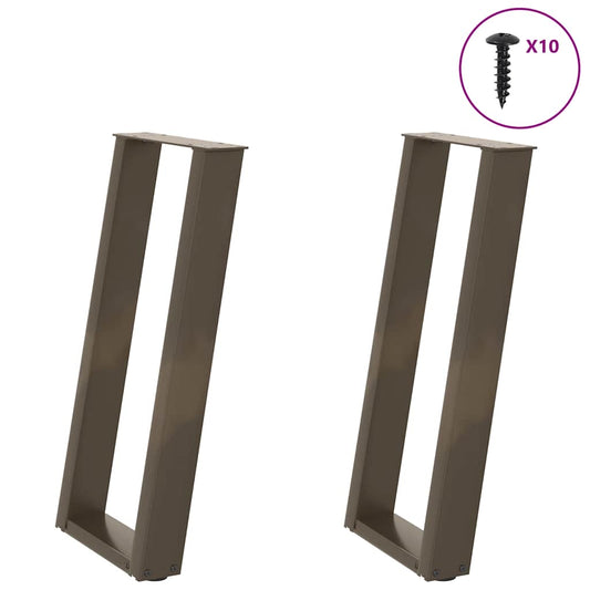 Natural Steel U-Shaped Console Table Legs, 2 Pcs, 28x(72-73) cm