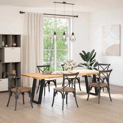 Black U-Shaped Steel Dining Table Legs 2pcs, Adjustable 50x72-73cm