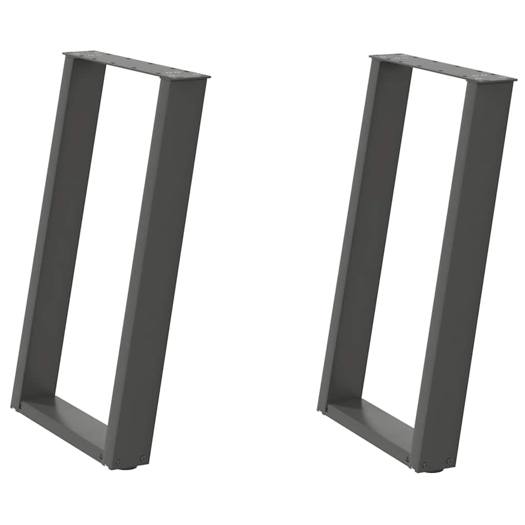 Anthracite Steel U-Shaped Dining Table Legs, 50x(72-73) cm, 2 pcs