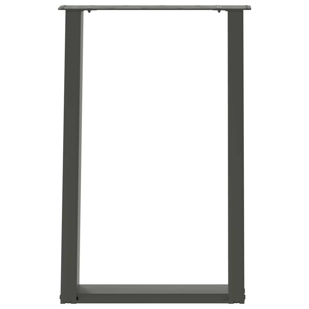 Anthracite Steel U-Shaped Dining Table Legs, 50x(72-73) cm, 2 pcs