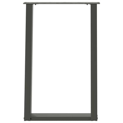 Anthracite Steel U-Shaped Dining Table Legs, 50x(72-73) cm, 2 pcs