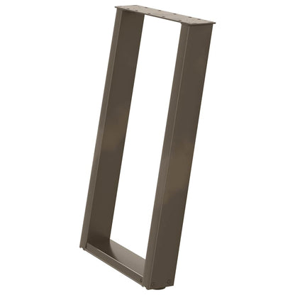 U-Shaped Natural Steel Dining Table Legs, Adjustable 50x(72-73) cm - 2pcs