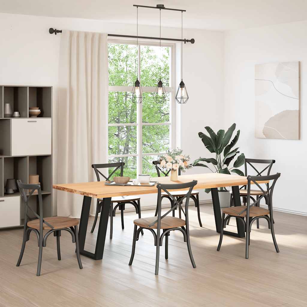 Black Steel U-Shaped Dining Table Legs, 2 pcs, Adjustable 72-73 cm