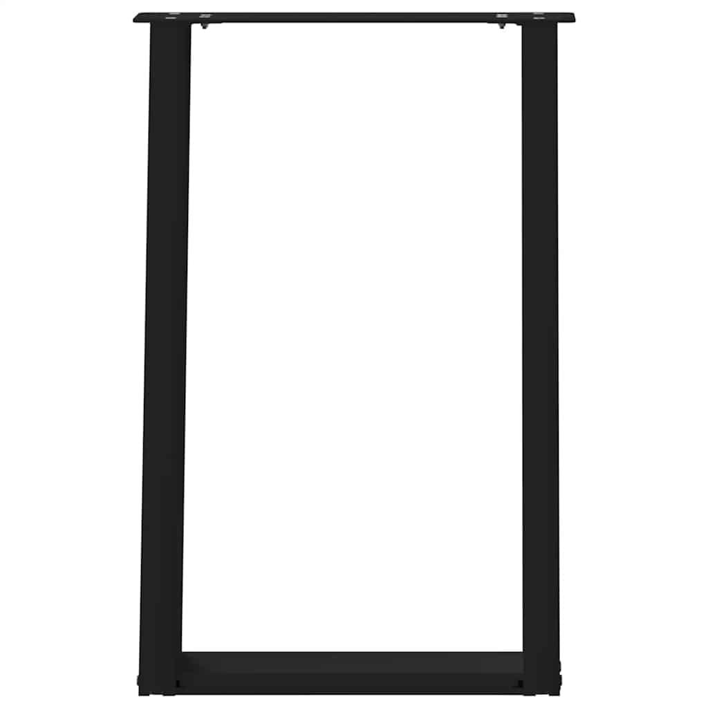 Black Steel U-Shaped Dining Table Legs, 2 pcs, Adjustable 72-73 cm