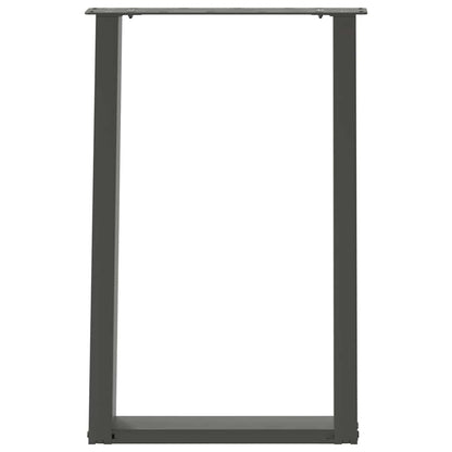 U-Shaped Anthracite Steel Dining Table Legs 2 pcs, Adjustable Height