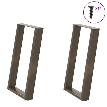 U-Shaped Natural Steel Dining Table Legs, 2 pcs, Adjustable 72-73cm