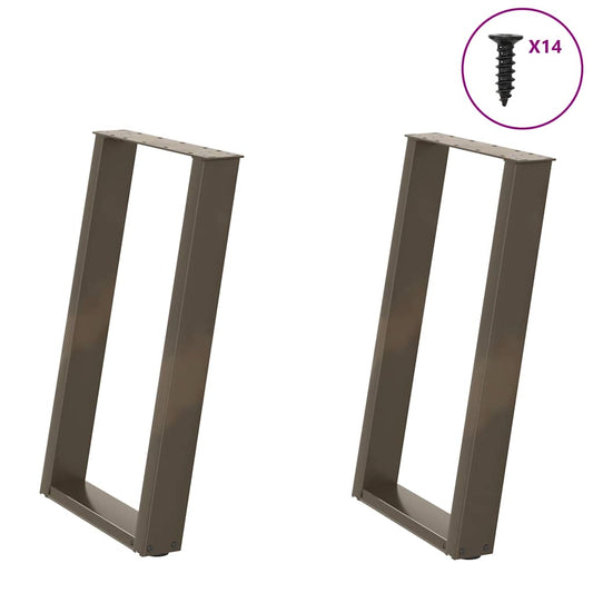 U-Shaped Natural Steel Dining Table Legs, 2 pcs, Adjustable 72-73cm