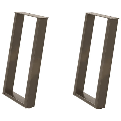 U-Shaped Natural Steel Dining Table Legs, 2 pcs, Adjustable 72-73cm