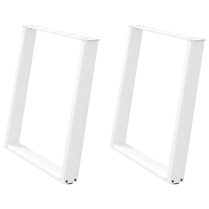White Steel U-Shaped Dining Table Legs (2 pcs, 70x72-73cm)