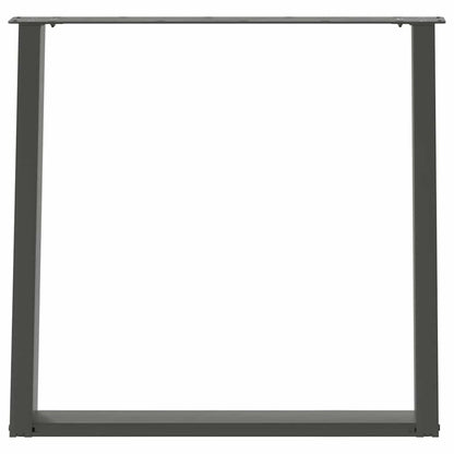 Anthracite U-Shaped Steel Dining Table Legs 2pcs, Adjustable Height