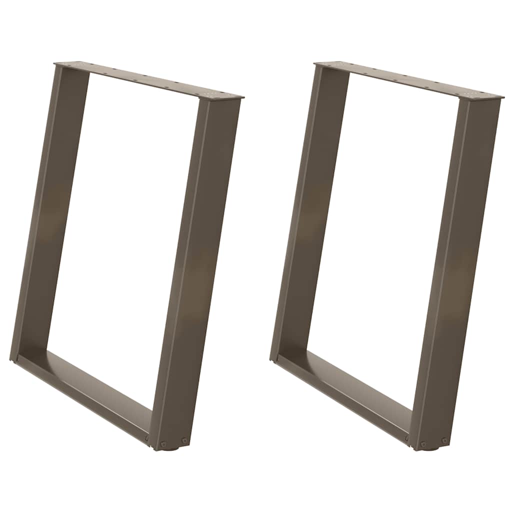 Natural Steel U-Shaped Dining Table Legs - Set of 2, Adjustable 70cm
